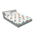 thumbnail image 2 of Ambesonne Geometric Fitted Sheet & Pillow Sham Set, Modern Graphic Mosaic, Full, Multicolor, 2 of 2