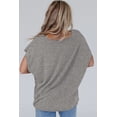 thumbnail image 3 of Women's Gray Oversized Tee with Crochet Lace Detailing - [ZhiHiMeRi] | (US 16-18)XL, 3 of 12