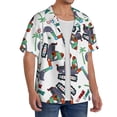 thumbnail image 2 of Pofeuu Dinosaur on Excavator2 Print Mens Casual Short Sleeve Shirts Beach Summer Spread Collar Pocket Tops Men's Casual Short-sleeved Shirt-Large, 2 of 5