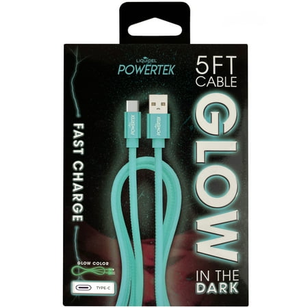 Liquipel TYPEC GLOW 5' Type A to Type C Cable, Blue