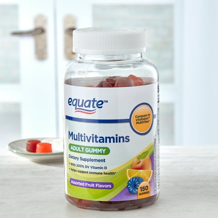Equate Multivitamins Assorted Fruit Flavors Adult Gummies, 150 Count