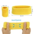 thumbnail image 2 of Uxcell Sweatbands Headband Wristband, Sweat Terry Cloth for Sports, Yellow 10 Set/18Pcs, 2 of 7