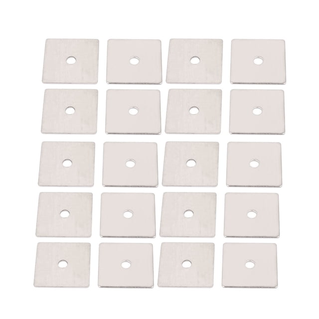 Placa de reparación plana de acero inoxidable M4 x 20mm tono plateado 20pcs