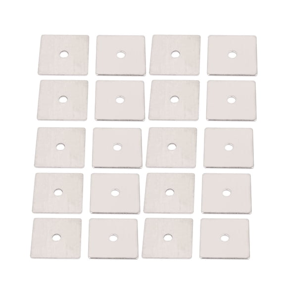 Placa de reparación plana de acero inoxidable M4 x 20mm tono plateado 20pcs