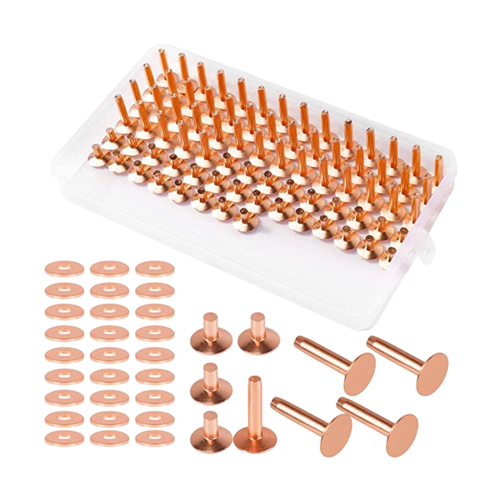 GUOOL Rivets for Leather Burrs Washers without Pattern Smooth Rivet Setting Tool Fastener Kit for Clothing Belts Strap Jeans Jacket