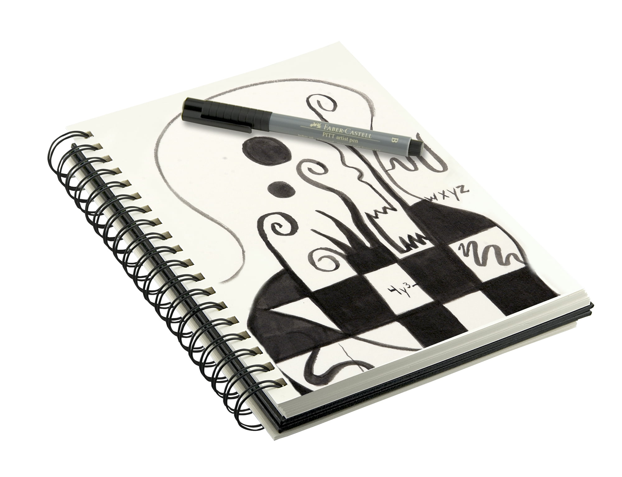 Creative Mark Double Wire Spiral Bound Field Sketch Book [160 Pages - 11 x 14"], Black Embossed Leatherette Journal, Light Cream Acid-Free Paper, Perfect for Dry Media and Drawing