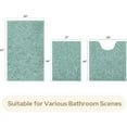 thumbnail image 3 of 3 Pieces Bathroom Rugs, Ultra Soft Non Slip Absorbent Chenille Toilet Bath Mat Set (Eggshell Blue), 3 of 6