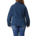 thumbnail image 3 of Agnes Orinda Women's Plus Size Denim Classic Button Down Pockets Fall Jean Jackets, 3 of 5