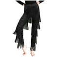 thumbnail image 3 of TiaoBug Womens Tassels Latin Dance Pants Ballroom Rumba Tango Salsa Practice Performance Pants Black S, 3 of 7