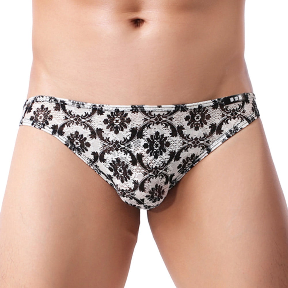 OCEAN-STORE Men Print Underwear Knickers Boxer Briefs Shorts Bulge Pouch Underpants