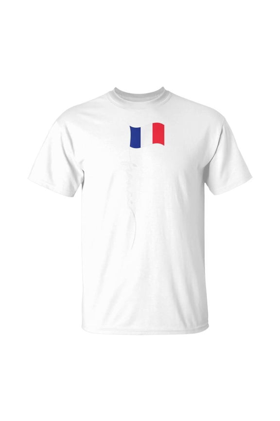 France Signature Flag Pole Elegant Patriotic French Flag Unisex Jersey Crewneck Tshirt