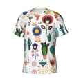 thumbnail image 3 of Yiaed Alpaca Flower Print Mens Short Sleeve Tight Fit T-Shirt, Crewneck Casual Tee-XX-Large, 3 of 5