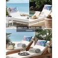 thumbnail image 4 of Pink Blue Marble Outdoor Head Resting Pillows with Insert Fluid Art Abstract 2 Pack Waterproof Lumbar Pillows with Adjustable Elastic Strap for Patio Recliner Chaise Beach Chair, 12"x20", 4 of 4