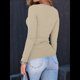 thumbnail image 5 of Camisas de Larga para Mujer, Blusas de Cuello Cuadrado, Blusas Básicas de Punto Acanalado, Conjuntos de Otoño, Ropa de Moda Crema M, 5 of 8