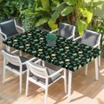 thumbnail image 2 of St. Patrick's Day Table Cloths for 3 Foot Rectangle Tables, Spring Green Shamrock Leaves Black Patio Waterproof Elastic Fitted Tablecloths, Washable Rectangular Table Cover for Camping, 2 of 8