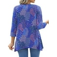 thumbnail image 4 of Fantaslook Plus Size Women Tunic Tops 3/4 Sleeve Dressy Casual Blouses Loose Flowy Floral Shirts, 4 of 8