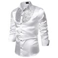 thumbnail image 2 of Men Sequins Slim Fit Button-down Shirts Long Sleeve Shirt Tops, 2 of 4
