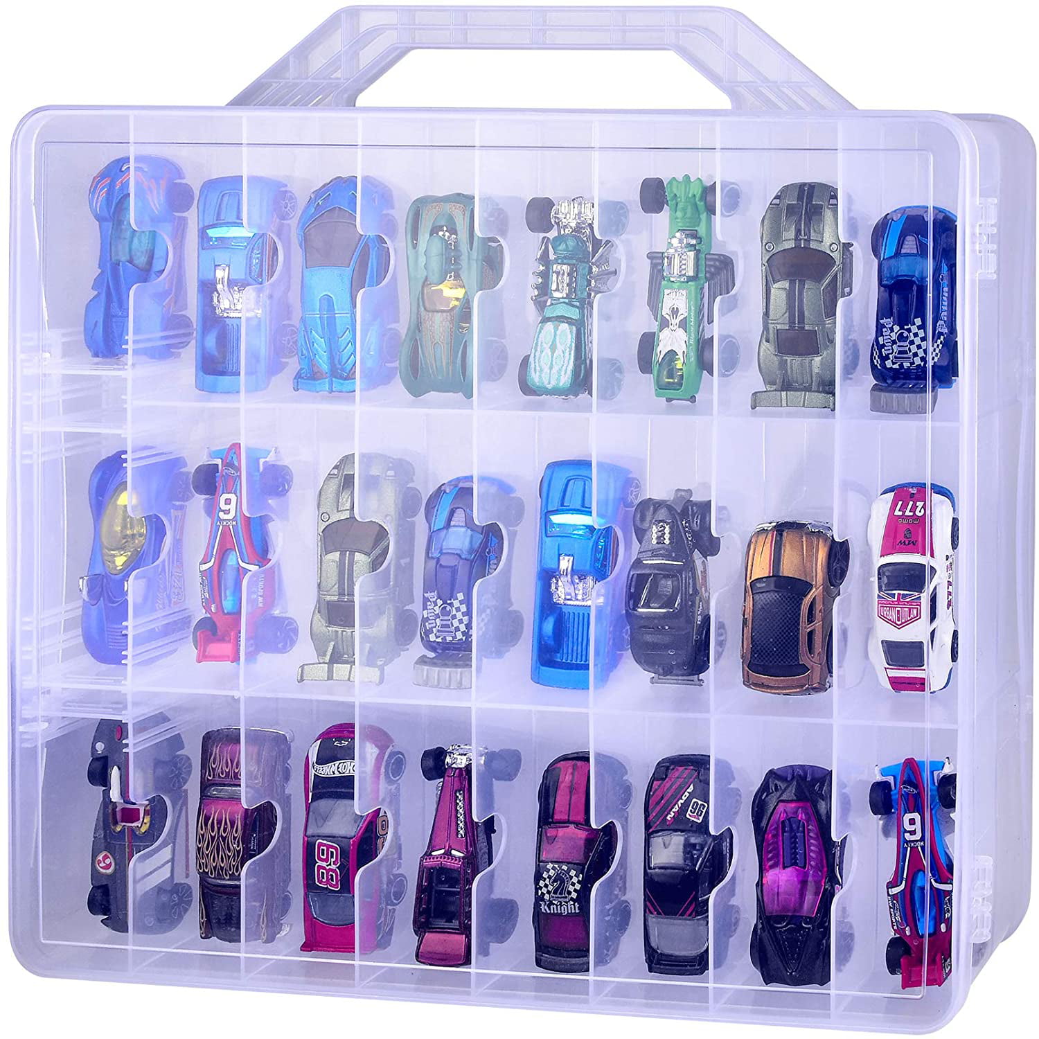 Car Storage Case with Handle Toys Box Travel Organizer Carrying 100 HOT WHEELS 