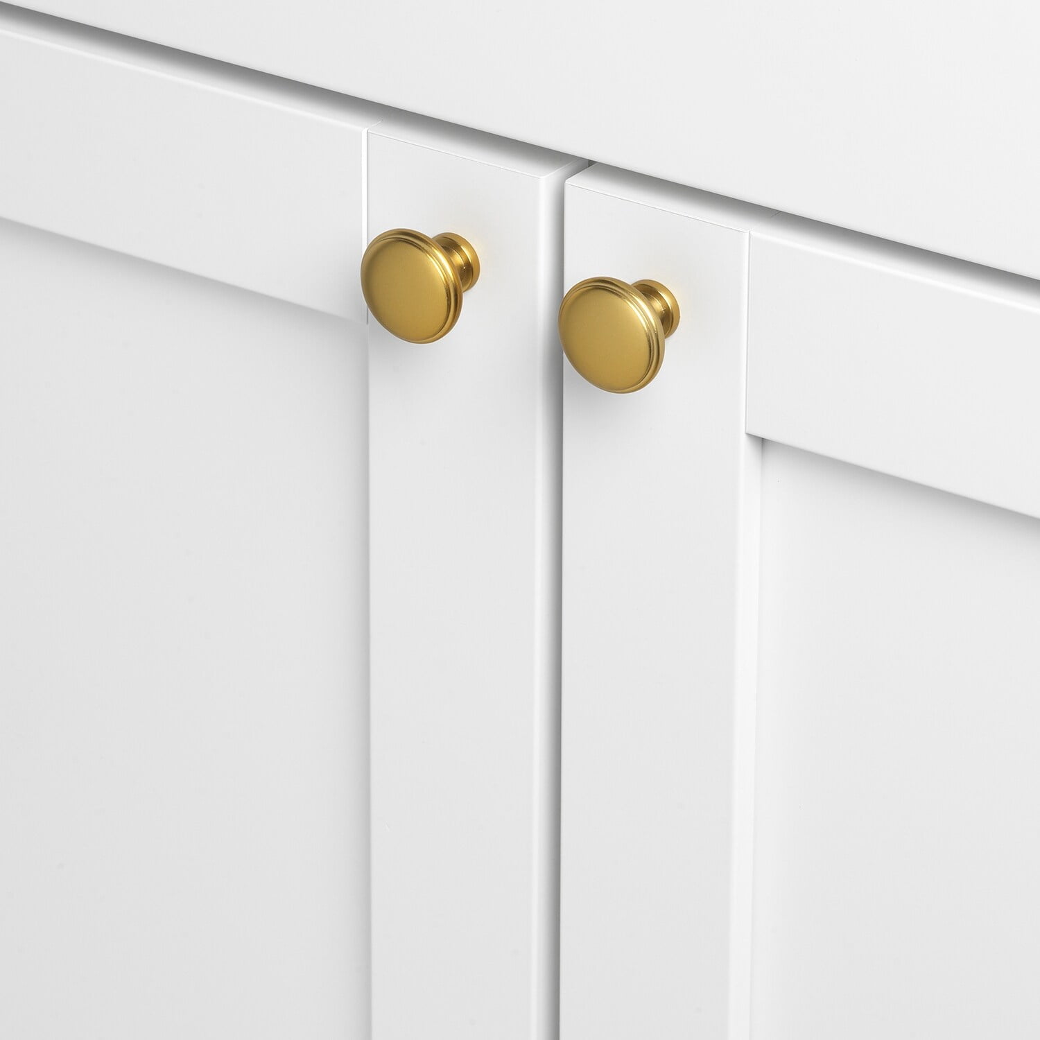 GlideRite 1.125 in. Round Ring Classic Cabinet Knobs, Brass Gold, Pack of 10