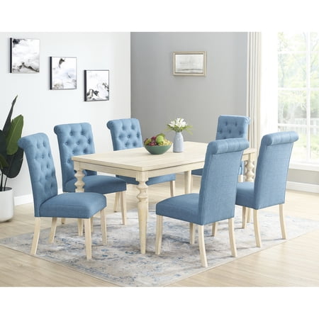 Rectangular Table Wood Materials - Button-Tufted Chair Design - Thanksgiving Dinner - High-Quality Dining Set