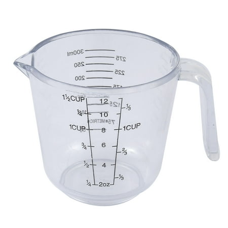 Kitchen Plastic Graduated Scale Liquid Solid Beaker Measuring Cup Clear
