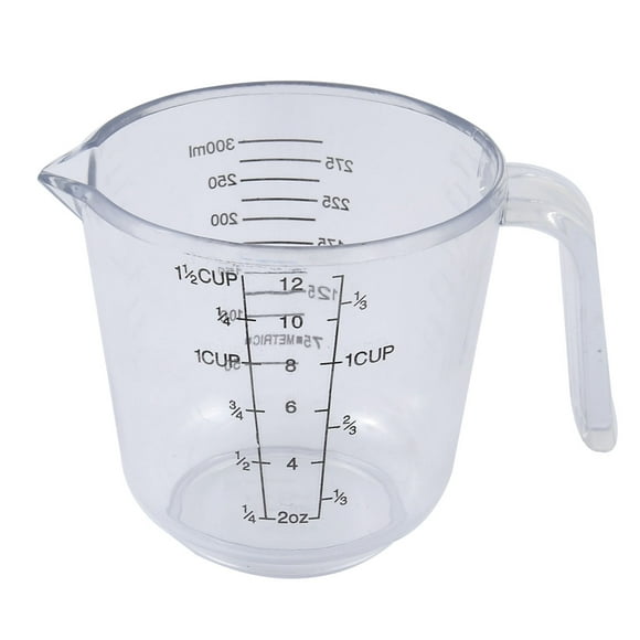 Kitchen Plastic Graduated Scale Liquid Solid Beaker Measuring Cup Clear 300ml