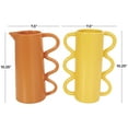 thumbnail image 3 of CosmoLiving by Cosmopolitan 8"W, 10"H Geometric Multi Colored Ceramic Vase with Varying Shapes and Wavy Handles, Set of 2, 3 of 13