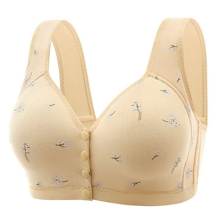 Fsqjgq Nursing Bras for Breastfeeding Padded Full Coverage Adjustable Straps Maternity Bras Sleep Bra Front Closure Sports Bras for Women 36