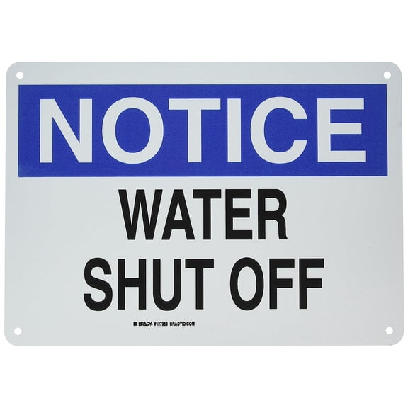 Water Shut Off Sign