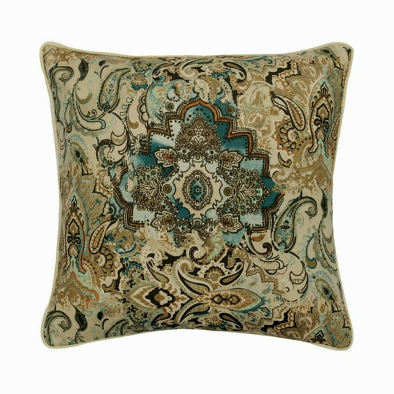 Decorative Pillow Cover, Beige 18"x18" (45x45 cm) Cushion Cover, Velvet Damask Throw Pillow Cover For Sofa, Baroque Style Pillow Covers 18x18, Damask Pattern Baroque - Damask Decor