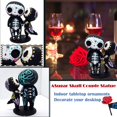 thumbnail image 1 of Crafts Resin Sugar Skull Couple Statue Cute Statue Skull Resin Flower Delivery, 1 of 6