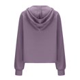 thumbnail image 6 of IROINNID Hoodie for Women Solid Casual Pullover Loose Long Sleeve Fall Basic Hoodie with Zipper Pocket,Purple, 6 of 6