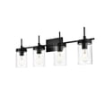 thumbnail image 7 of Living District Benny 4-Light Iron & Glass Bath Sconce in Black/Clear, 7 of 7