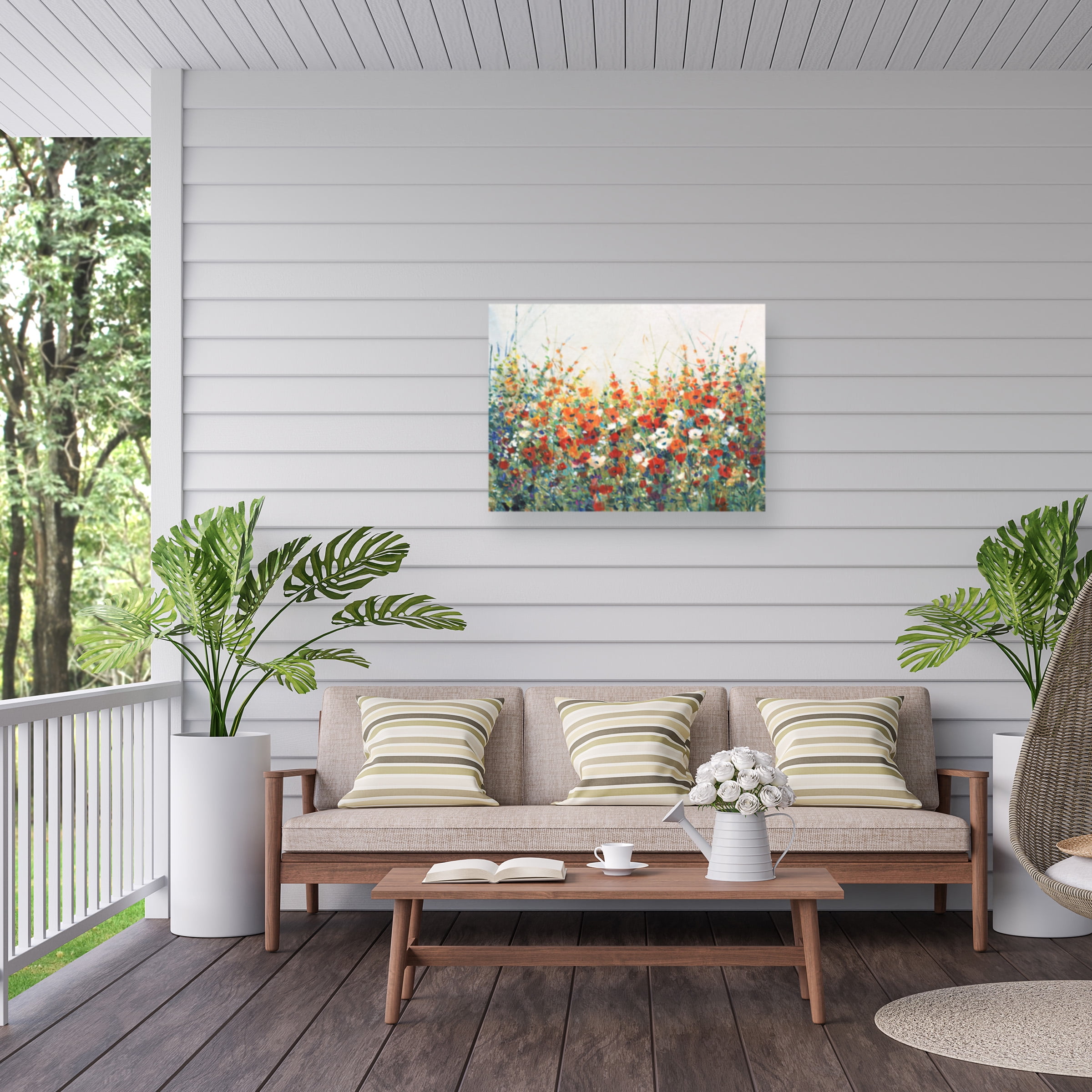 Tim O'Toole 'Garden in Bloom I' Outdoor Canvas 14x14