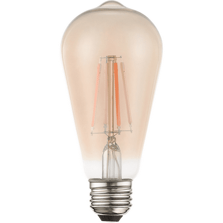 

Amber Glass Tone Finish Lighting Accessories E26 Medium Base ST19 Edison Type 6 Long 10 Light Fixture