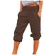 thumbnail image 2 of ICHUANYI Clearance Women's Loose Wide Leg Pants Cotton Linen Trousers Straight Pants Casual Pants(Brown, S) ICHUANYI WER2023080806247, 2 of 9