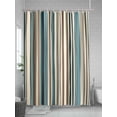thumbnail image 5 of Boho Vertical Stripe Shower Curtain, Green Beige Simple Lines Waterproof Shower Curtain Set with 12 Hooks Lightweight Washable Fabric Shower Curtains for Bathroom 72x72 Inches, 5 of 6