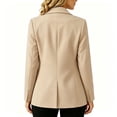 thumbnail image 7 of Women's Single Button Blazer Notched Lapel Long Sleeve Suit Jacket Solid Color formal office Business Casual Suit Coat for Ladies Beige, 7 of 7