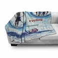 thumbnail image 3 of Triathlon Soft Flannel Fleece Throw Blanket, Olympics Sports Themed Composition with Running Cycling Swimming, Cozy Plush for Indoor and Outdoor Use, 70" x 90", Sky Blue and Multicolor, by Ambesonne, 3 of 6
