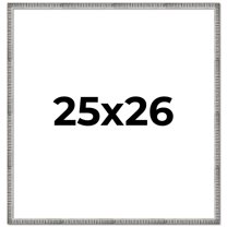 25x26 Frame Silver Grey Distressed Solid Wood Picture Frame | 0.75 Inch Moulding Width | Interior