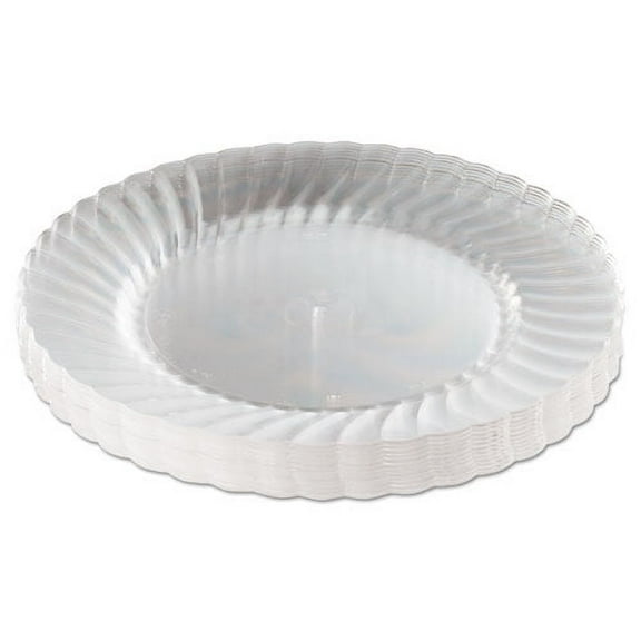 Classicware Plastic Plates, 9" Dia, Clear, 12 Plates/pack | Bundle of 5 Packs