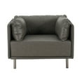 thumbnail image 3 of 39 - inch Vintage Grey - Sleek and Versatile Style - Various Interior Spaces - Durable Faux Leather Finish, 3 of 6