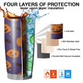 thumbnail image 7 of 20oz Tumblers Halloween Pumpkins and Bats on Purple Stainless Steel Vacuum Insulated Double Wall Travel Tumbler Cups Mug with Lid and Straw,Cleaning Brush for Cold & Hot Drinks, 7 of 7