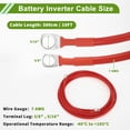 thumbnail image 4 of Cable Inversor de Batería de Cobre Estañado de 10FT con Terminales de 3/8" Lug y 5/16" Lug de 7 AWG - 1 Pc Rojo, 4 of 7