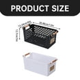 thumbnail image 3 of Hot Sales Promotion Plastic Storage Basket Desktop Weave Basket with Handle Portable Bathroom Open Storage Large Plastic Container Shelf Bracket for Shelves Countertop Kitchen Cabinet, 3 of 7