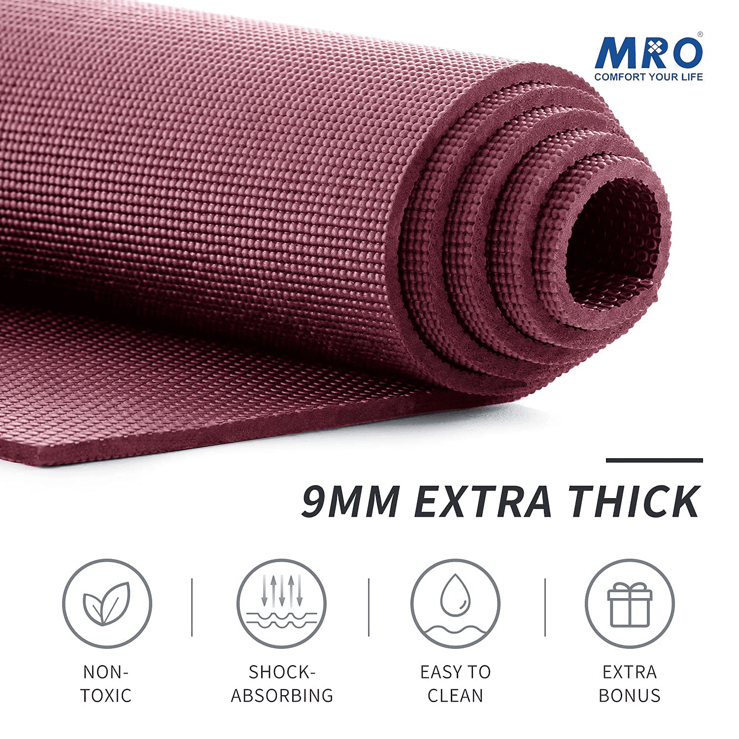 Premium Large Yoga Mat 7'x5'x9mm, Extra Thick Comfortable Barefoot Exercise Mat, Non-Slip, Eco-Friendly Workout Mats and Home Gym Flooring Cardio Mat for Support in Pilates