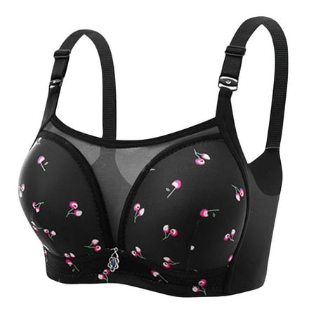 

GaThRRgYP Bras for Women Clearance Woman s Embroidered Glossy Comfortable Breathable Bra Underwear No Rims