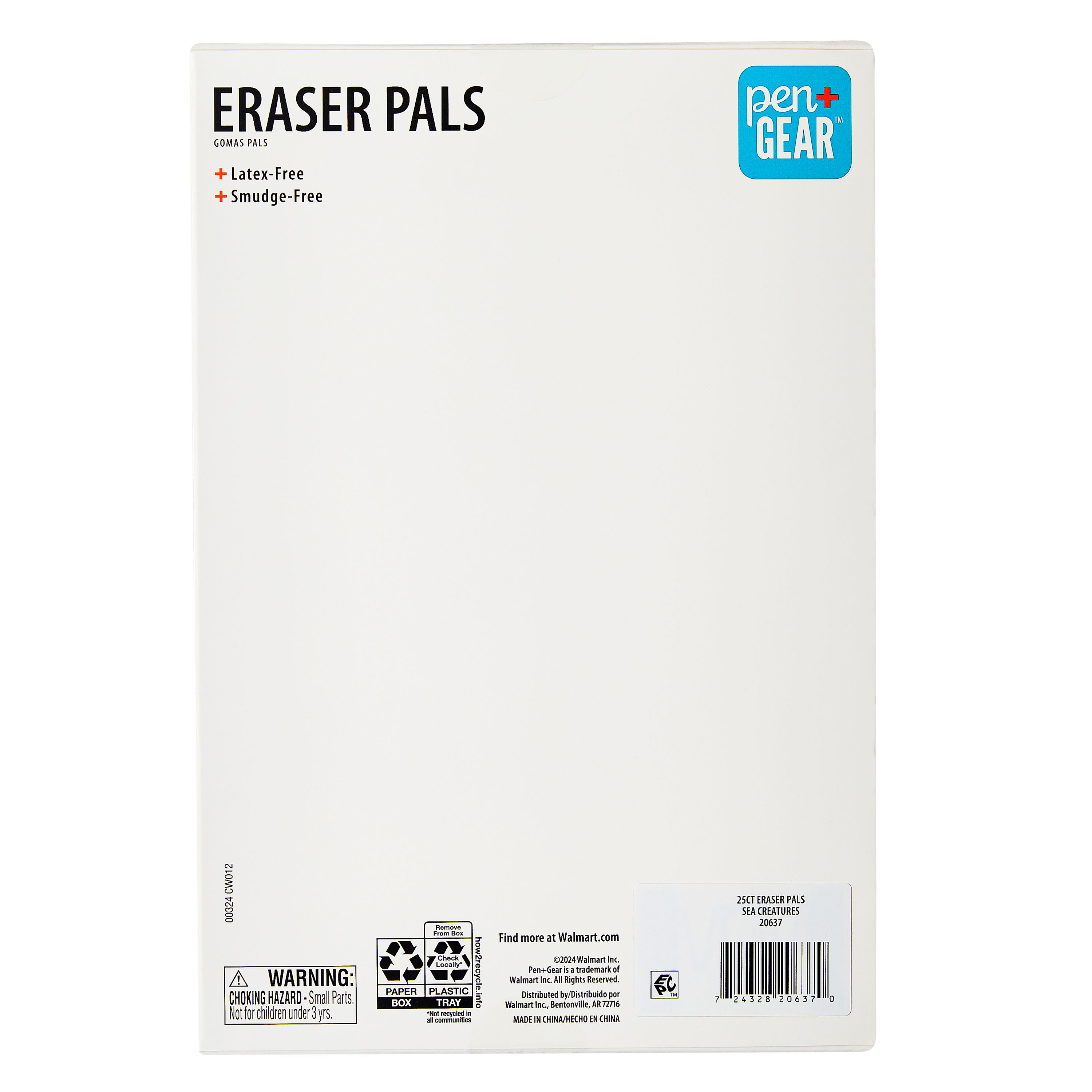 Borradores Pen+Gear Eraser Pals, tema criaturas marinas, multicolor, 25 piezas 6