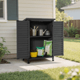 thumbnail image 2 of Mcombo Outdoor Wood Storage Cabinet, Small Size Garden Wooden Tool Shed with Double Doors 0985, 2 of 8
