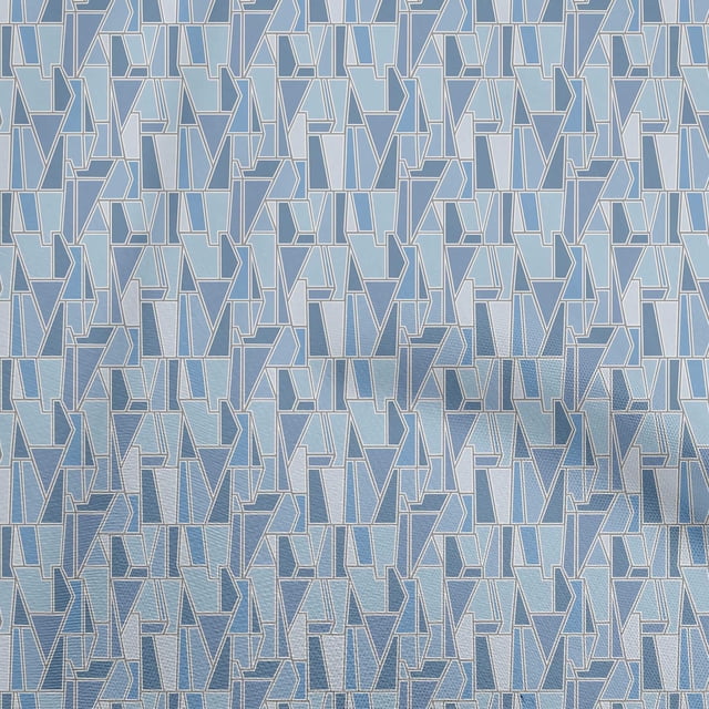 oneOone Velvet Grayish Blue Fabric Geometric Sewing Material Print Fabric By The Yard 58 Inch Wide